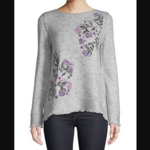 Embroidered floral sweater